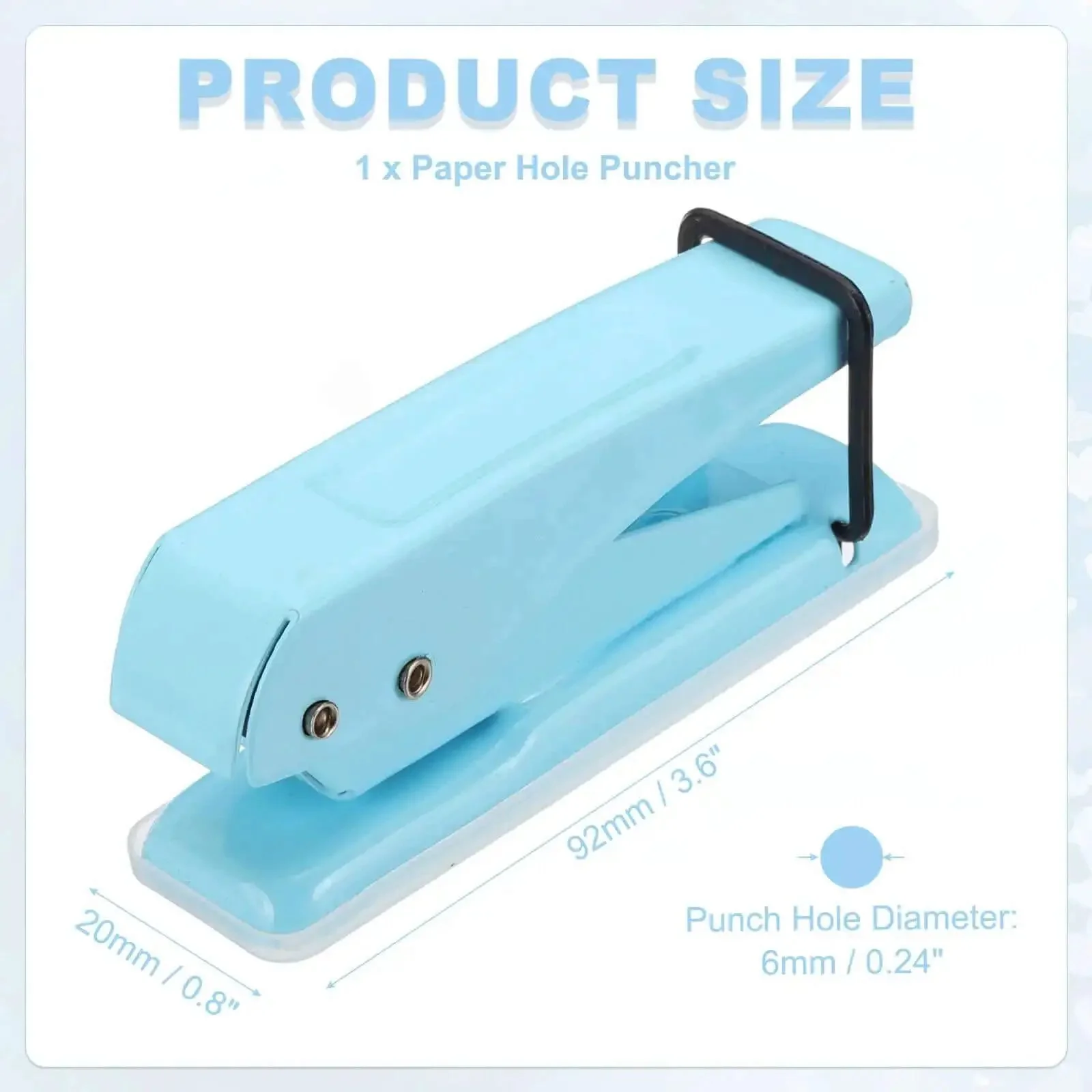 One Quarter Inch Hole Punch Handheld Heavy Duty Metal Paper Punch For Tags DIY Projects Crafts Scrapbook Tickets Blue With Ergonomic Non Slip Grip And Durable Design For Easy One Hand Operation - Image 6