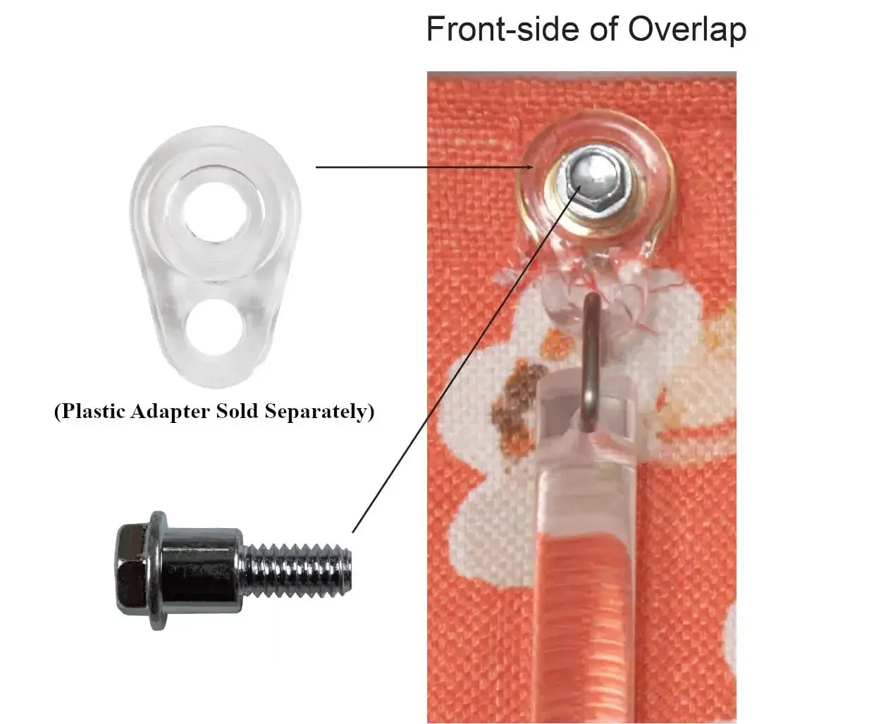 One Quarter Inch Shoulder Bolts With Nickel Finish For Drapery Batons And Plastic Adapters, Hex Head Bolt Through Draperies, Ten Pack Curtain Rod Hardware, Easy Install Replacement Parts - Image 4