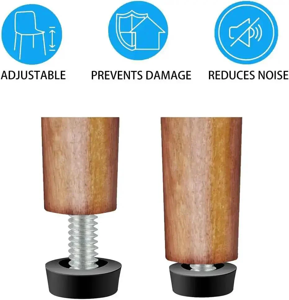 One Quarter Inch Threaded Furniture Feet Levelers 20 Pack Adjustable Leveling Feet With Threaded Inserts For Desks Chairs Tables Cabinets And Stool Legs No More Wobble On Uneven Floors - Image 3