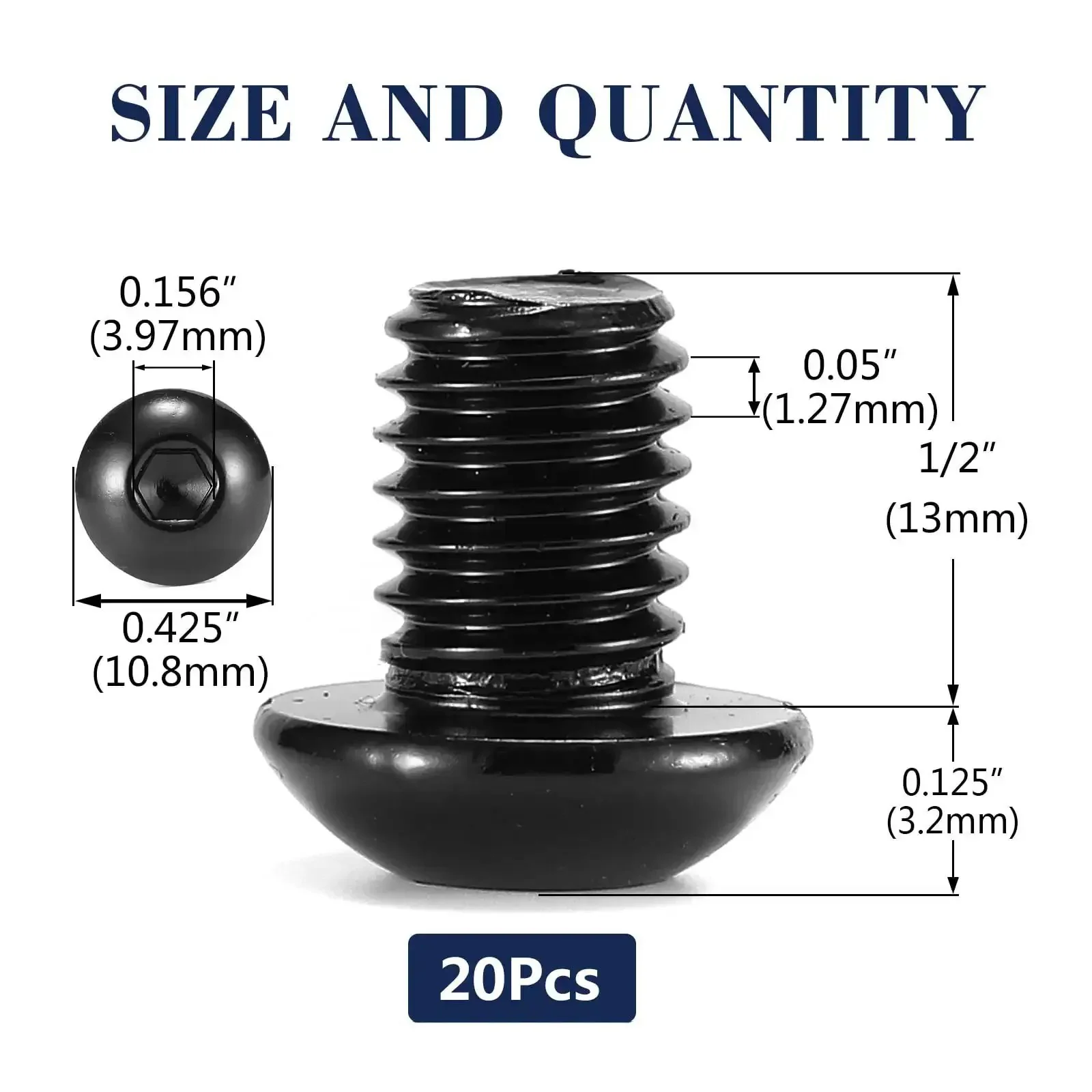 One Quarter Twenty Button Head Socket Cap Bolts Set Built To Last 20 Pcs 304 Stainless Steel With Black Oxide Finish Allen Hex Drive Includes Hex Spanner Ideal For Auto Marine And DIY Projects - Image 7