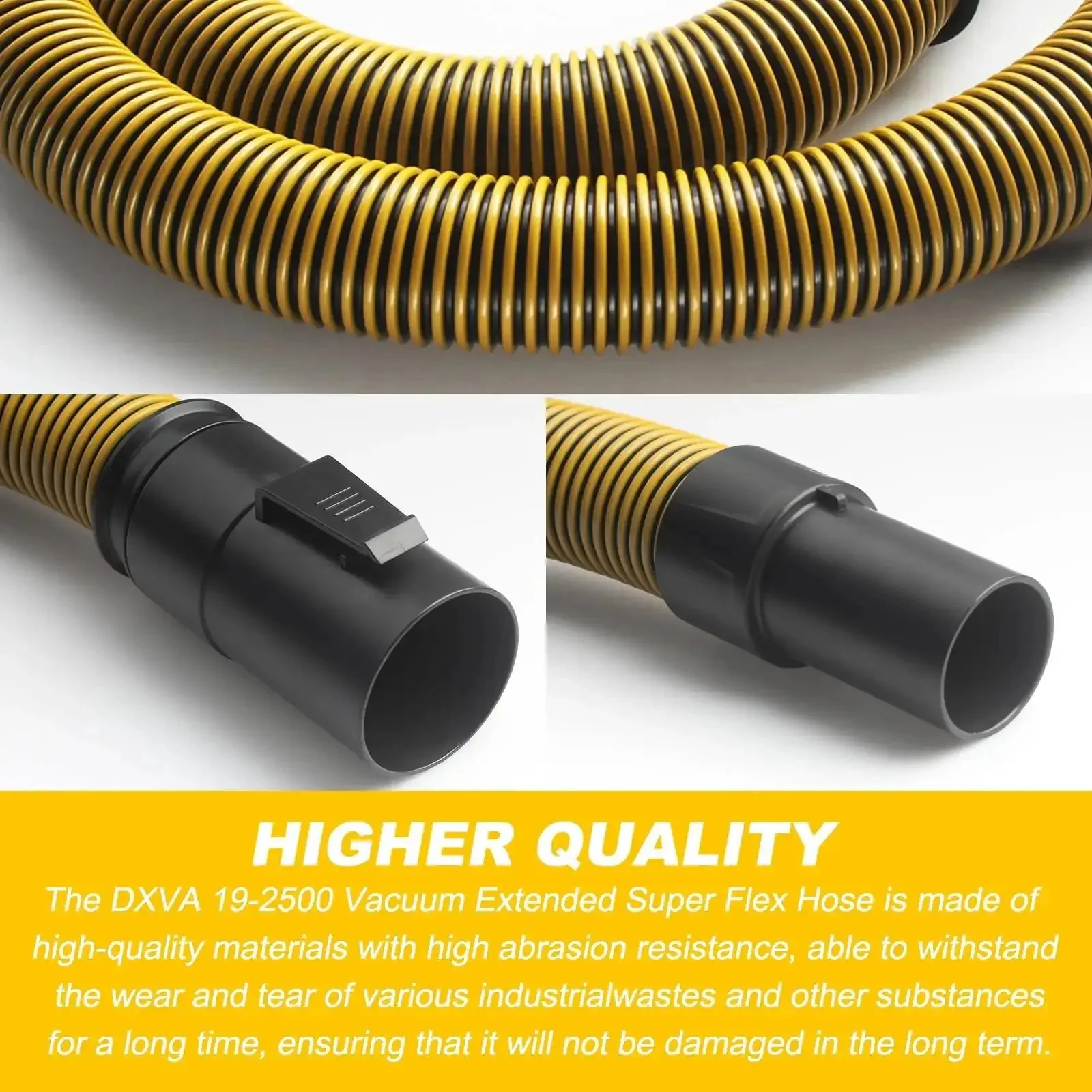 One Seven Eighth Inch Seven Foot Shop Vac Hose For Dewalt Wet Dry Vacuum Six To Ten Gallon Models DXVA19 2500 Durable Beefy Flex Hose Built For Maximum Reach And Easy Cleanup In Tight Spaces - Image 3