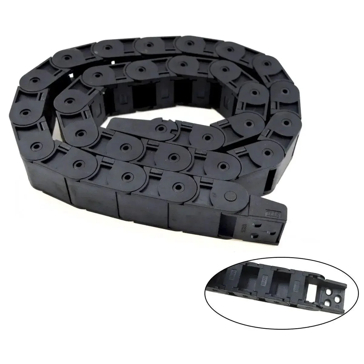 One Side Open Cable Drag Chain, 1 Meter Black Plastic Wire Carrier For CNC Machines, 18 By 25mm Inner Channel, Tangle Free, Easy Install, Durable Cable Management System For Smooth, Neat Wire Routing - Image 3