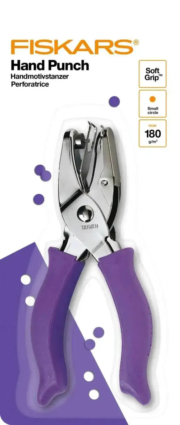 One Sixteenth Inch Circle Hole Punch With Ergonomic Cushioned Grip For Quick Crafting, Scrapbooking Decor, Tag Hanging, Confetti, And Purple Accent For All Your DIY Projects - Image 3