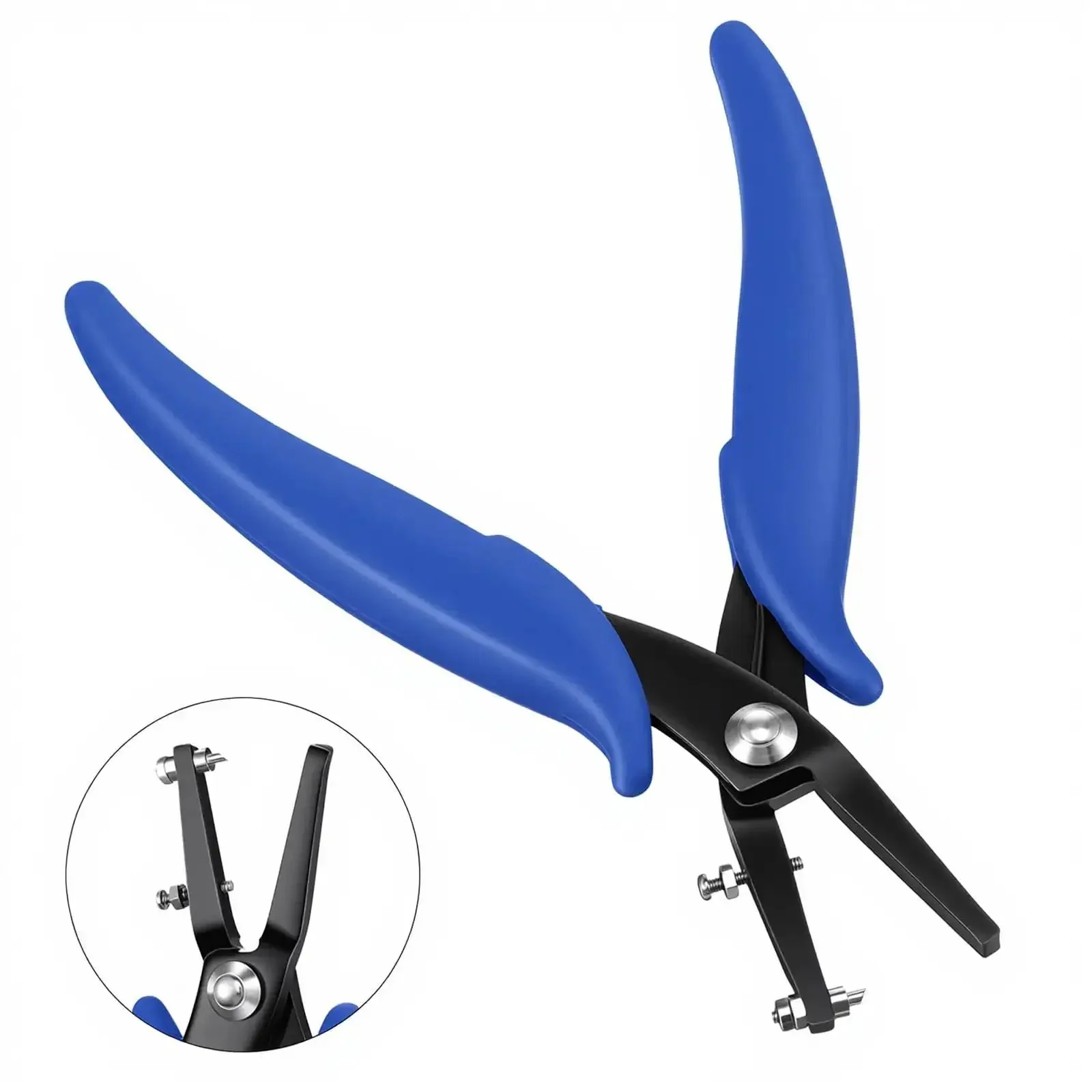 One Sixteenth Inch Round Hole Punch Pliers For Sheet Metal And Leather Crafting, Long Jaw Hole Puncher For Watch Bands, Faux Leather, Earring And Fabric DIY Projects, Built To Last Heavy Duty Steel Tool - Image 2