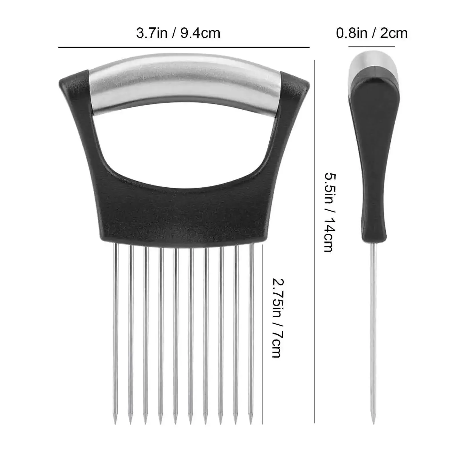 Onion Holder Slicer And Multifunction Kitchen Cutter For Vegetables Stainless Steel Onion Cutter Tomato Potato Avocado Egg Lemon And Meat Slicer Assistant With No Slip Grip For Quick Even Slices - Image 2