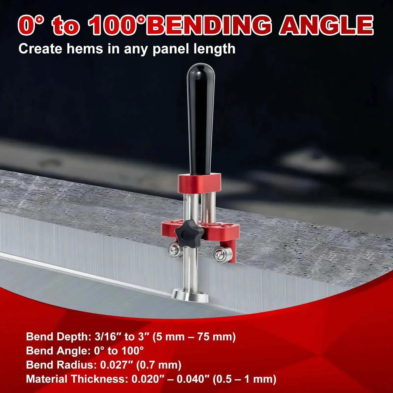 Onsite Sheet Metal Bender And Roller For Roofing Pros, Easy Flexible 0 To 100 Degree Bend Range, 5mm To 75mm Depth, Quick Setup Metal Roofing Tool For Precise Edges, Seam Locking, And Fast Bends - Image 6
