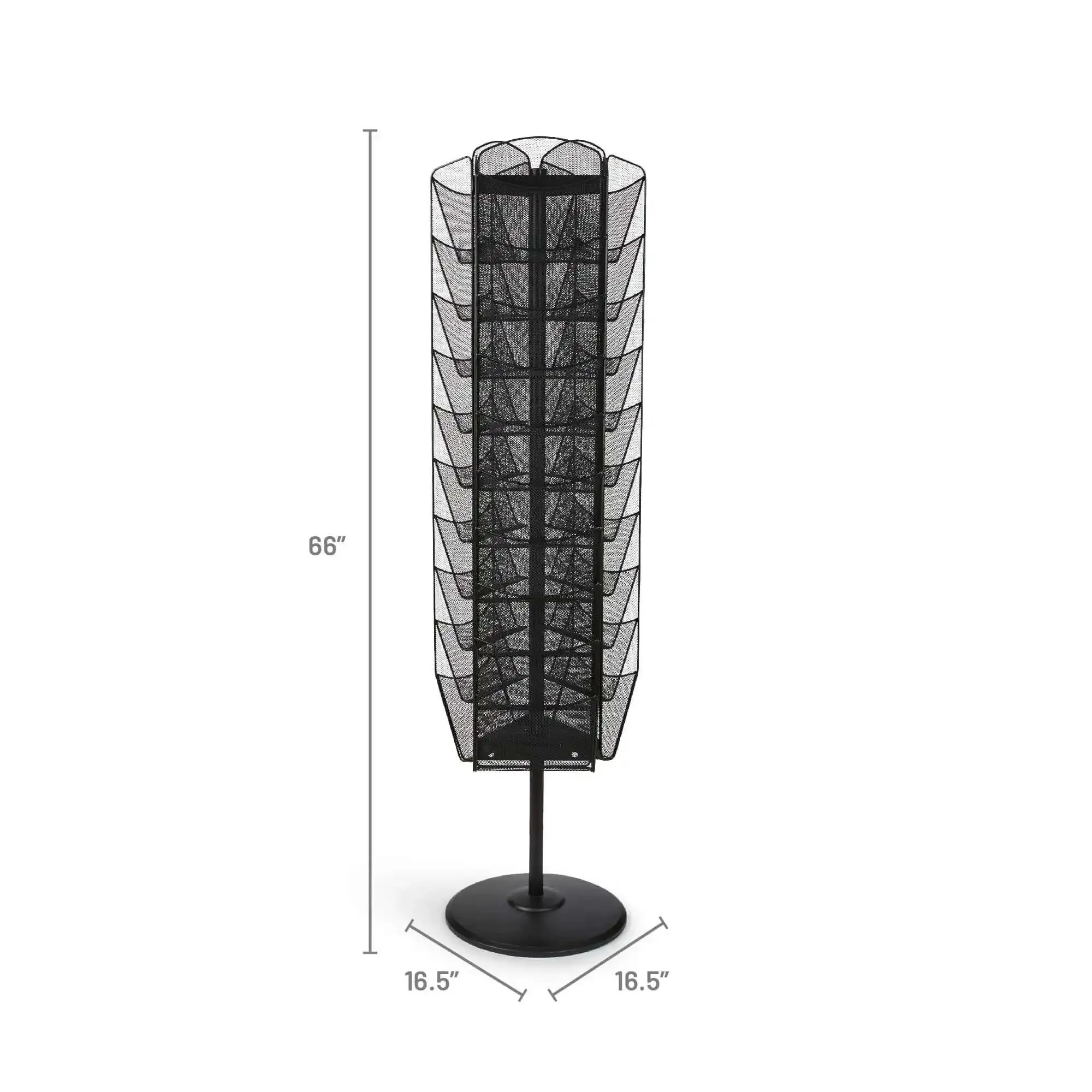 Onyx Rotating Mesh Magazine Holder With 30 Pockets Display Rack For Journals And Catalogs 360 Degree Spin Brochure Organizer Built From Commercial Grade Steel With Scratch Resistant Black Finish - Image 6
