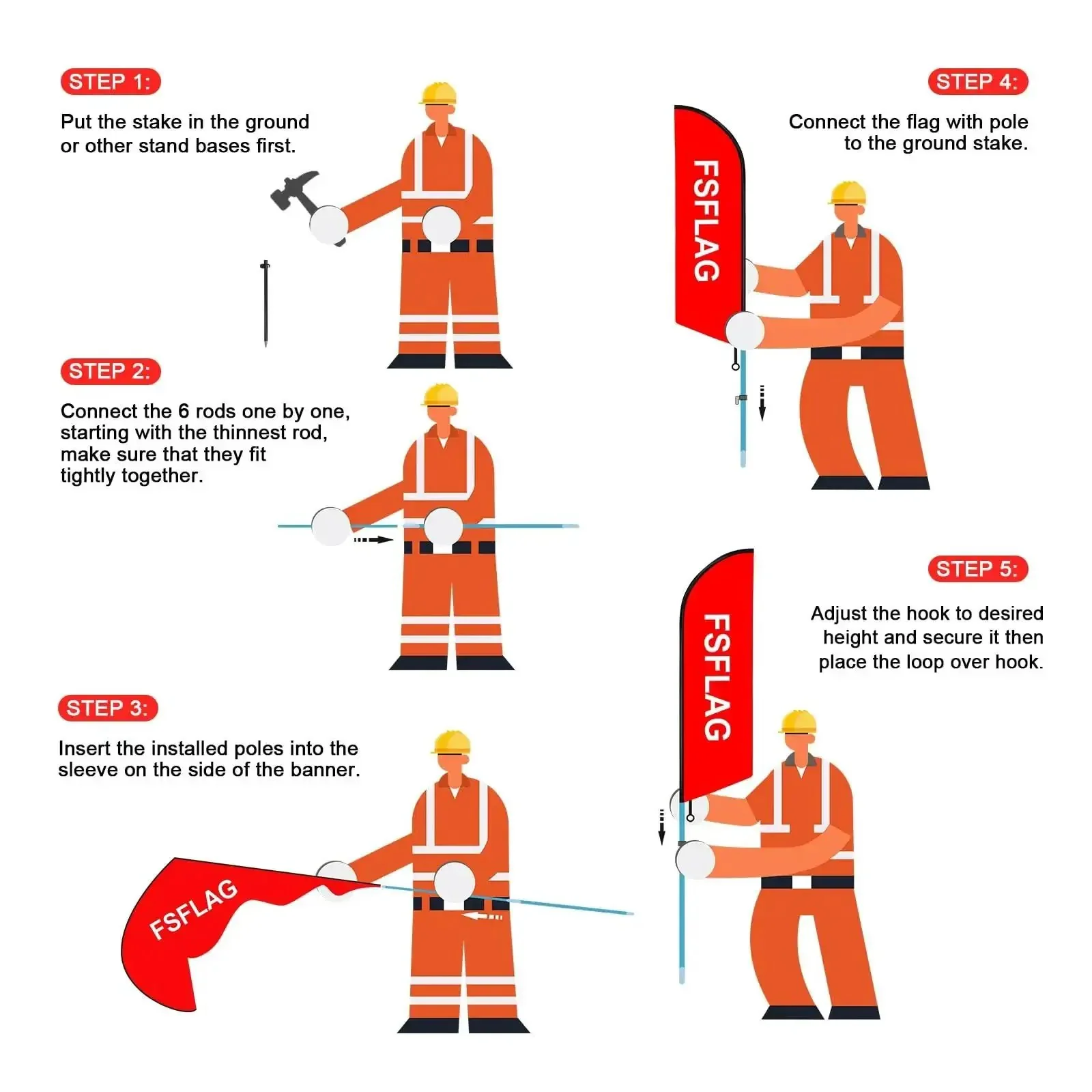 Open House Flags For Real Estate Pros With Pole Kit And Ground Stake Eight Foot Tall Outdoor Signage For Real Estate Listings Grab Attention While Driving By With High Visibility Swaying Flags And Durable Exterior Signs - Image 5