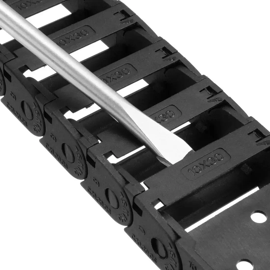 Open Type Drag Chain Cable Carrier With End Connectors 10x30mm 1 Meter Plastic Cable Guide For Electrical CNC Router Machines And Robotic Arms Ideal For Cable Management In Heavy Duty Tooling - Image 3