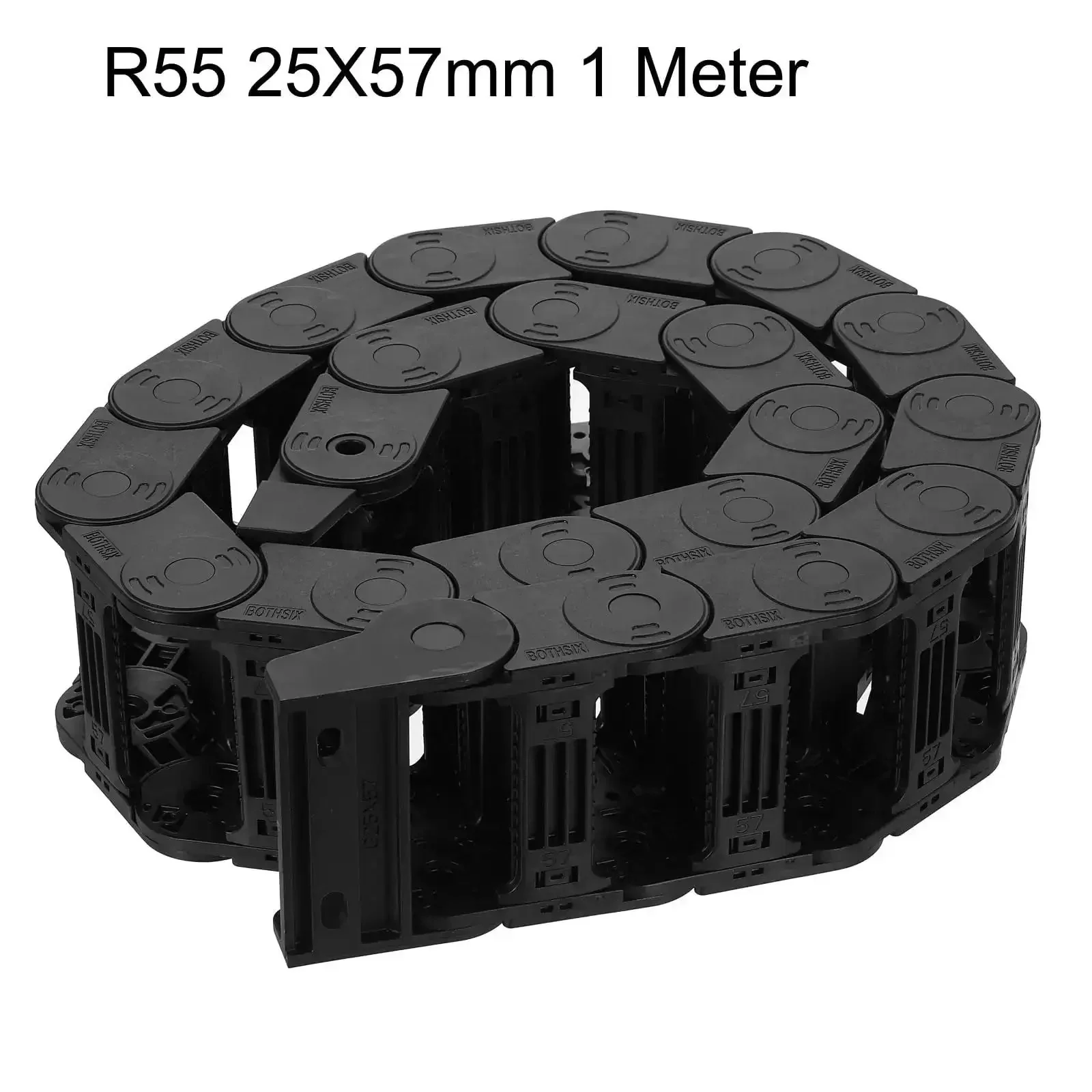 Open Type Drag Chain Cable Carrier With End Connectors 25x57mm Inner Size 1 Meter Plastic For Electrical CNC Router Machines Linkable For Long Runs Easy Cable Management That Keeps Wires Neat - Image 5