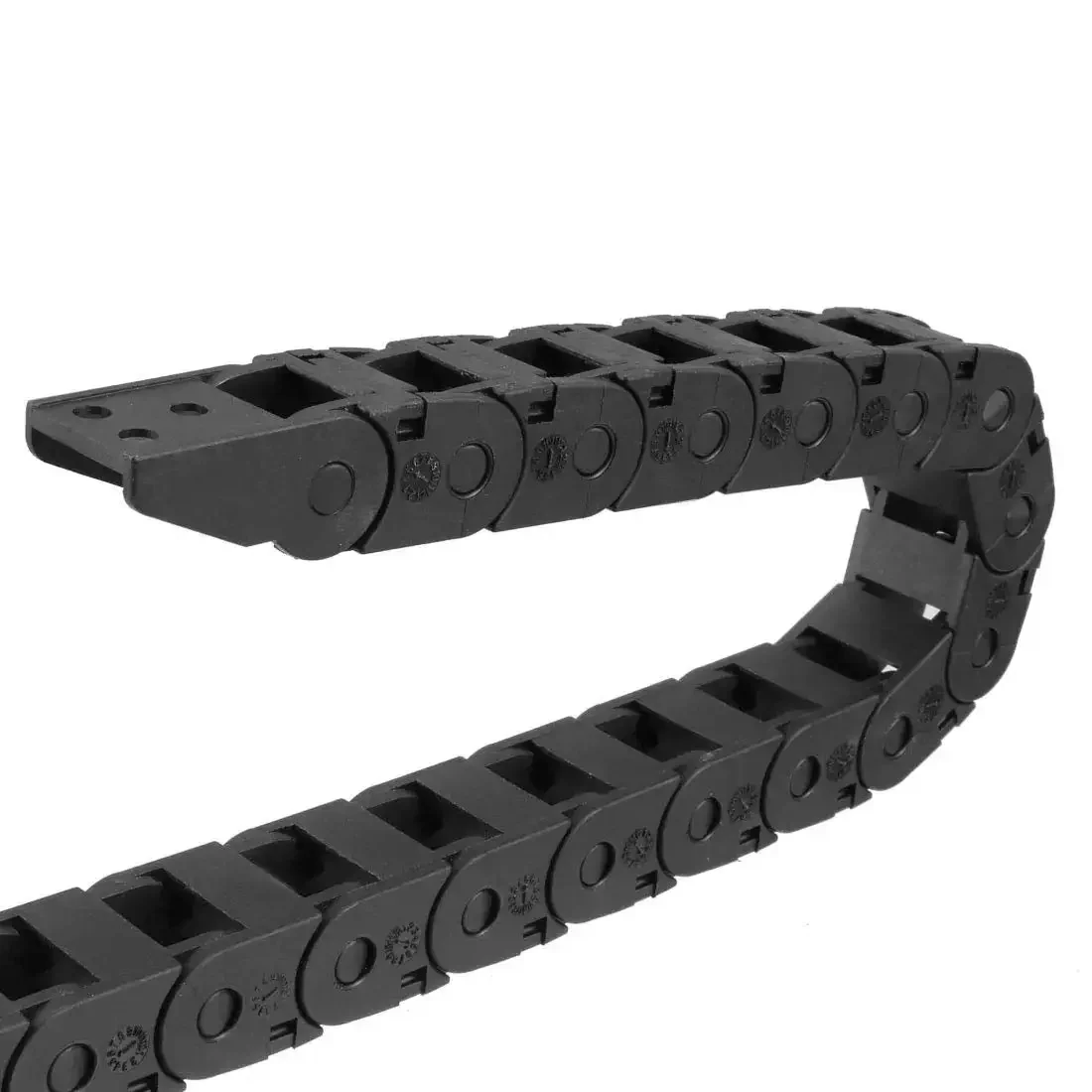 Open Type Drag Chain Cable Carrier With End Connectors R18 10x11mm Inner Size 1 Meter Plastic For Electrical CNC Router Machines Openable Design Beefy Durable Cable Management For CNC Tools And Glass Machines - Image 4