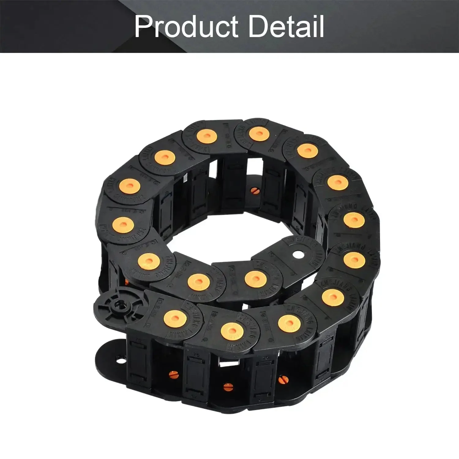 Open Type Drag Chain Cable Carrier With End Connectors R100 Inner 35x75mm 1 Meter Black Heavy Duty Reinforced Nylon Cable Chain For Electrical Systems CNC Router Machines Low Temp Wear And Corrosion Resistant - Image 4