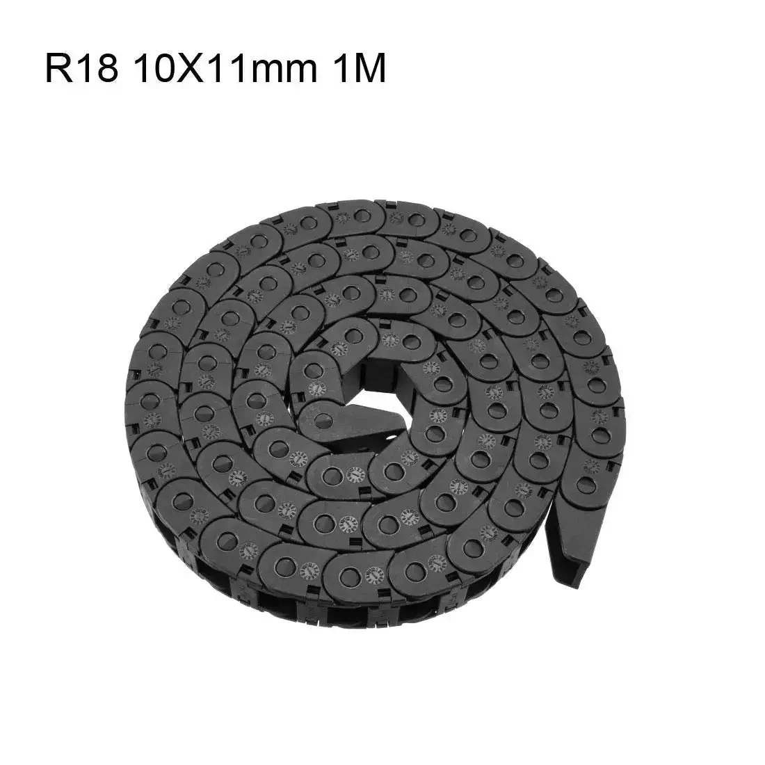 Open Type Drag Chain Cable Carrier With End Connectors R18 10x11mm Inner Size 1 Meter Plastic For Electrical CNC Router Machines Openable Design Beefy Durable Cable Management For CNC Tools And Glass Machines - Image 5