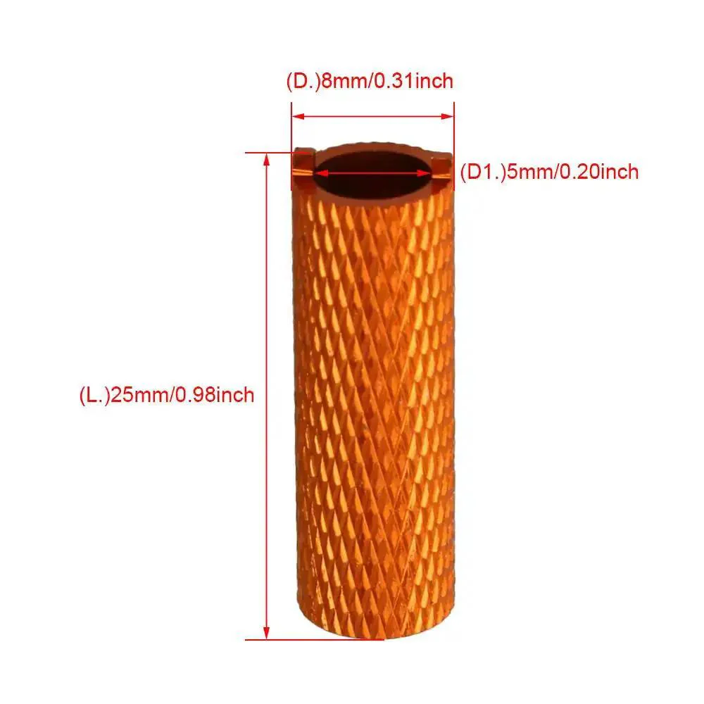 Orange Aluminum Alloy Remote Controller Switch Nuts With Tool CNC Machined 8mm OD 5mm ID 8 Pieces Heavy Duty RC Car Hobby Hardware For Secure Fit Easy Install And Quick Removal - Image 3