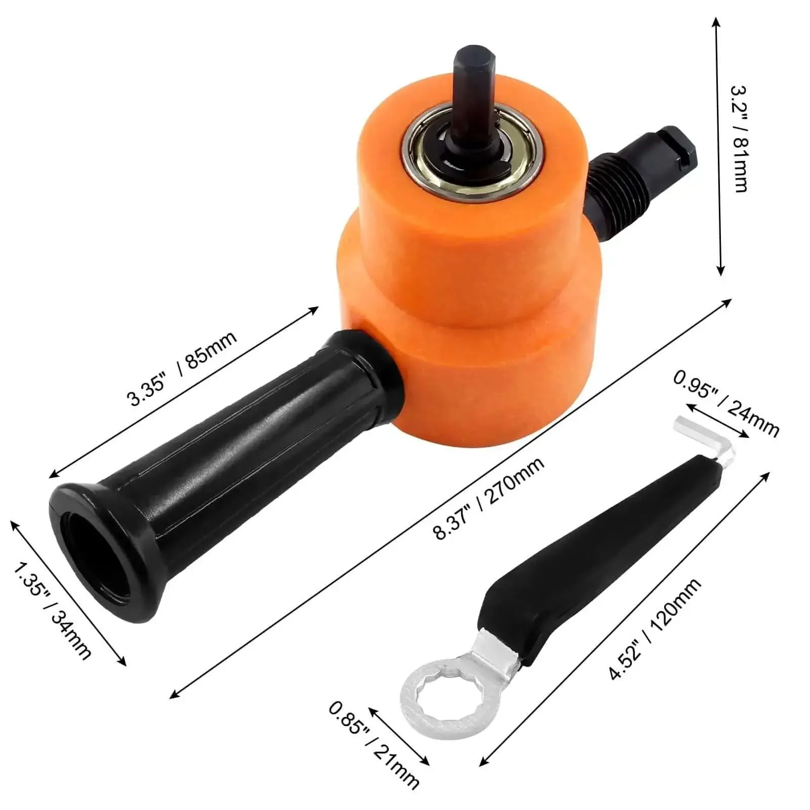 Orange Multipurpose Double Head Sheet Nibbler Metal Cutter Drill Attachment For Iron Stainless Steel Aluminum Plastic Plywood DIY Friendly With Precise Clean Cuts No Burrs - Image 6