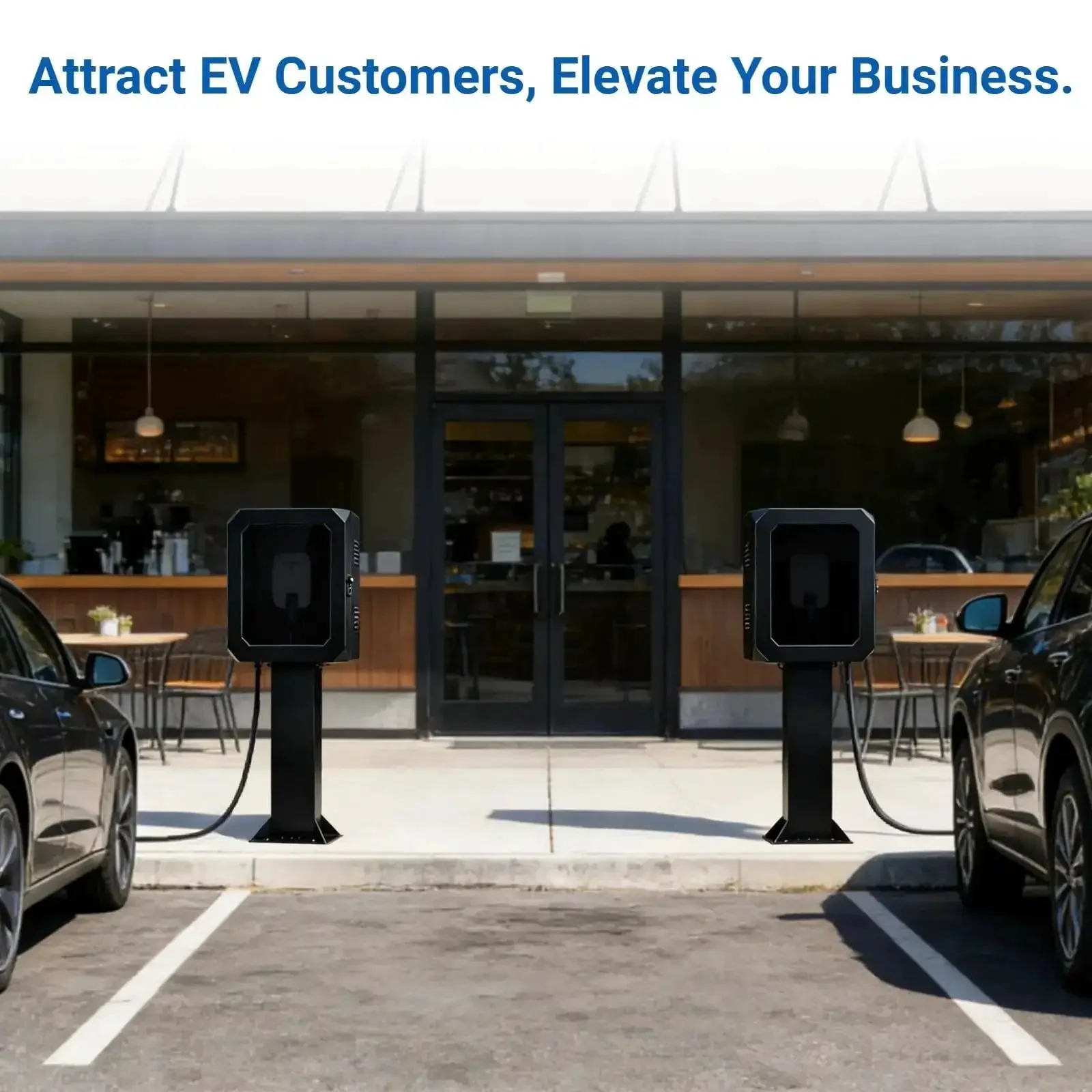Outdoor EV Charger Enclosure With Key Lock, Floor Standing Steel Protective Box With Tempered Glass Front, Weatherproof Security Cover For Tesla And Other EV Chargers, Easy To Install, Black - Image 2