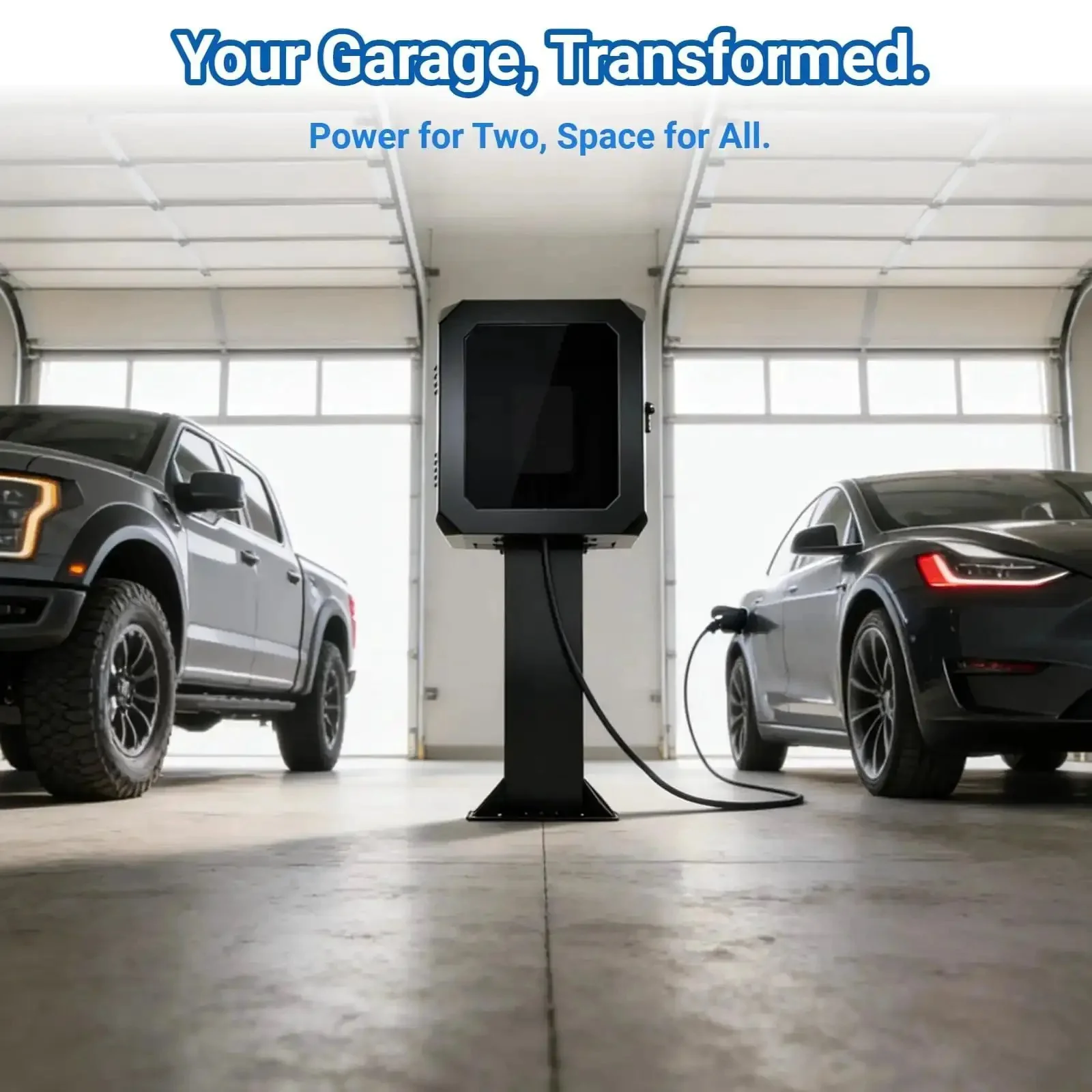 Outdoor EV Charger Enclosure With Key Lock, Floor Standing Steel Protective Box With Tempered Glass Front, Weatherproof Security Cover For Tesla And Other EV Chargers, Easy To Install, Black - Image 6