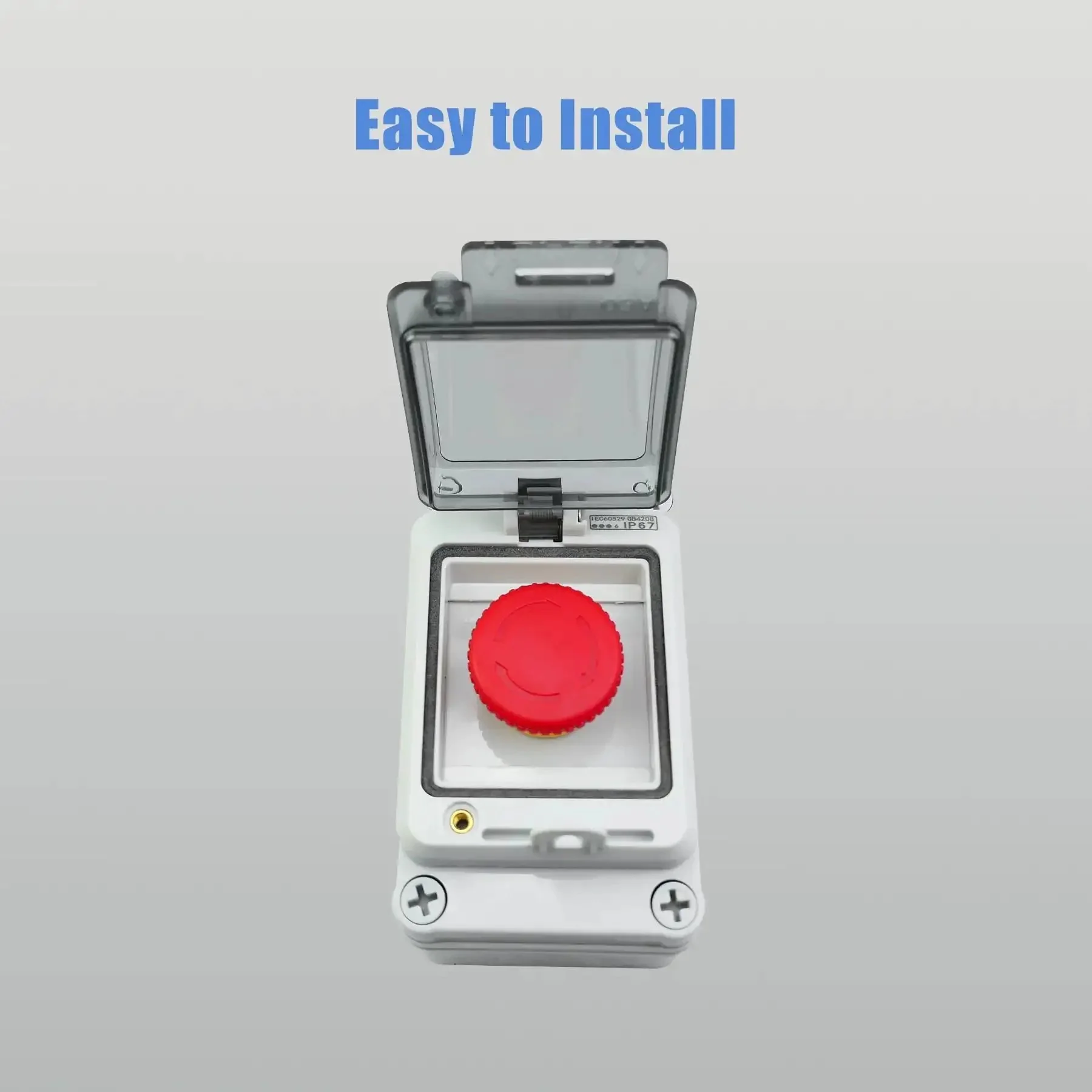 Outdoor IP67 Waterproof Emergency Stop Button With Enclosed Box 660V 10A Quick Shutoff E Stop Push Button Switch For Industrial Safety And Beefy Heavy Duty Control Systems - Image 3