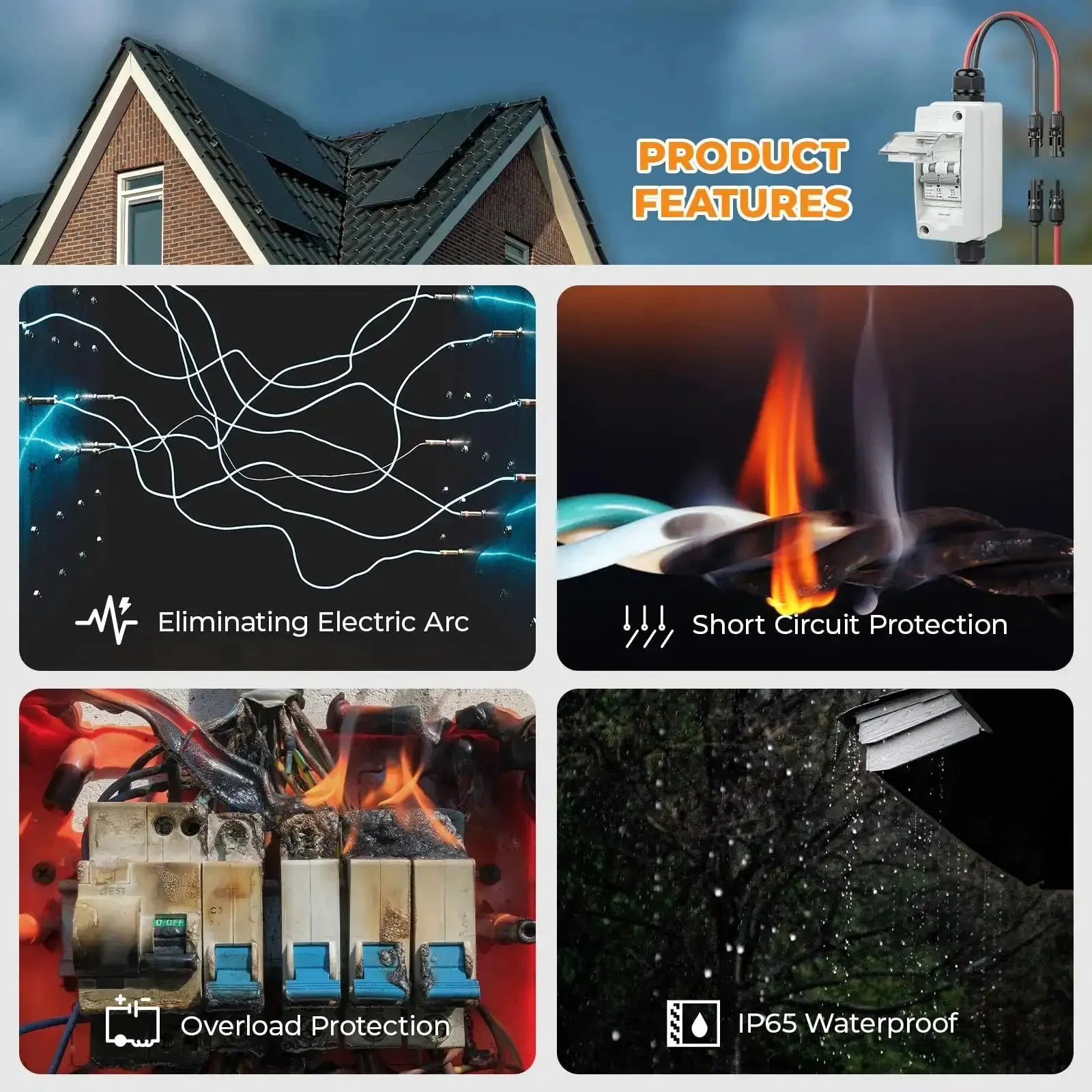 Outdoor Solar Panel Disconnect Switch 1000V 10A IP65 Rated PV Disconnect for Homes and Battery Systems No Fuss Install Heavy Duty Miniature Circuit Breaker Weatherproof Built To Last - Image 9