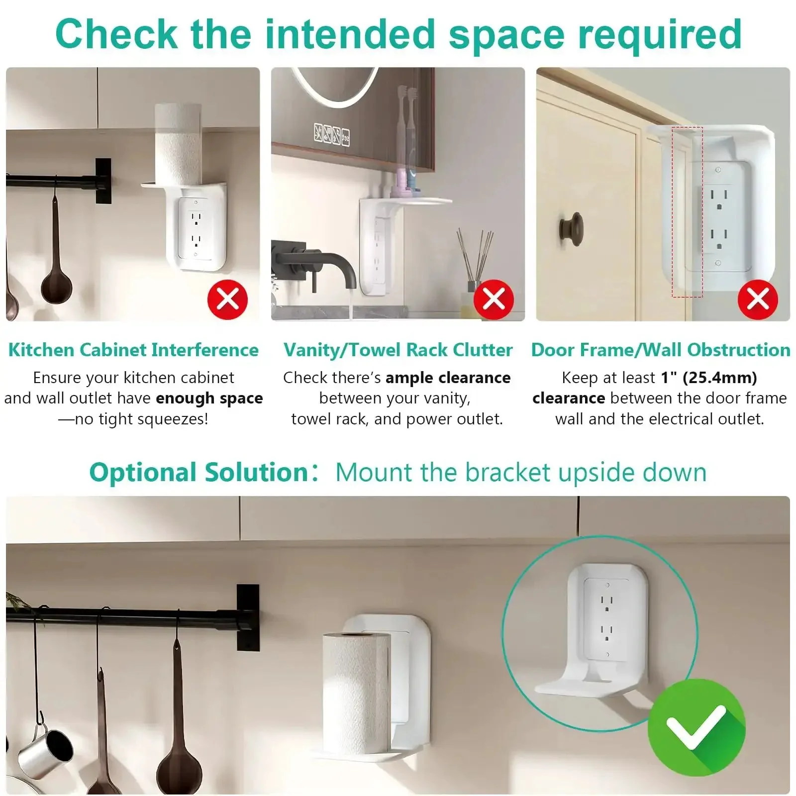 Outlet Shelf Wall Organizer For Bathrooms And Smart Homes, Space Saving Wall Mount With Cord Management, Keeps Toothbrushes And Small Tools Charged, Holds Up To 10lbs, White - Image 3