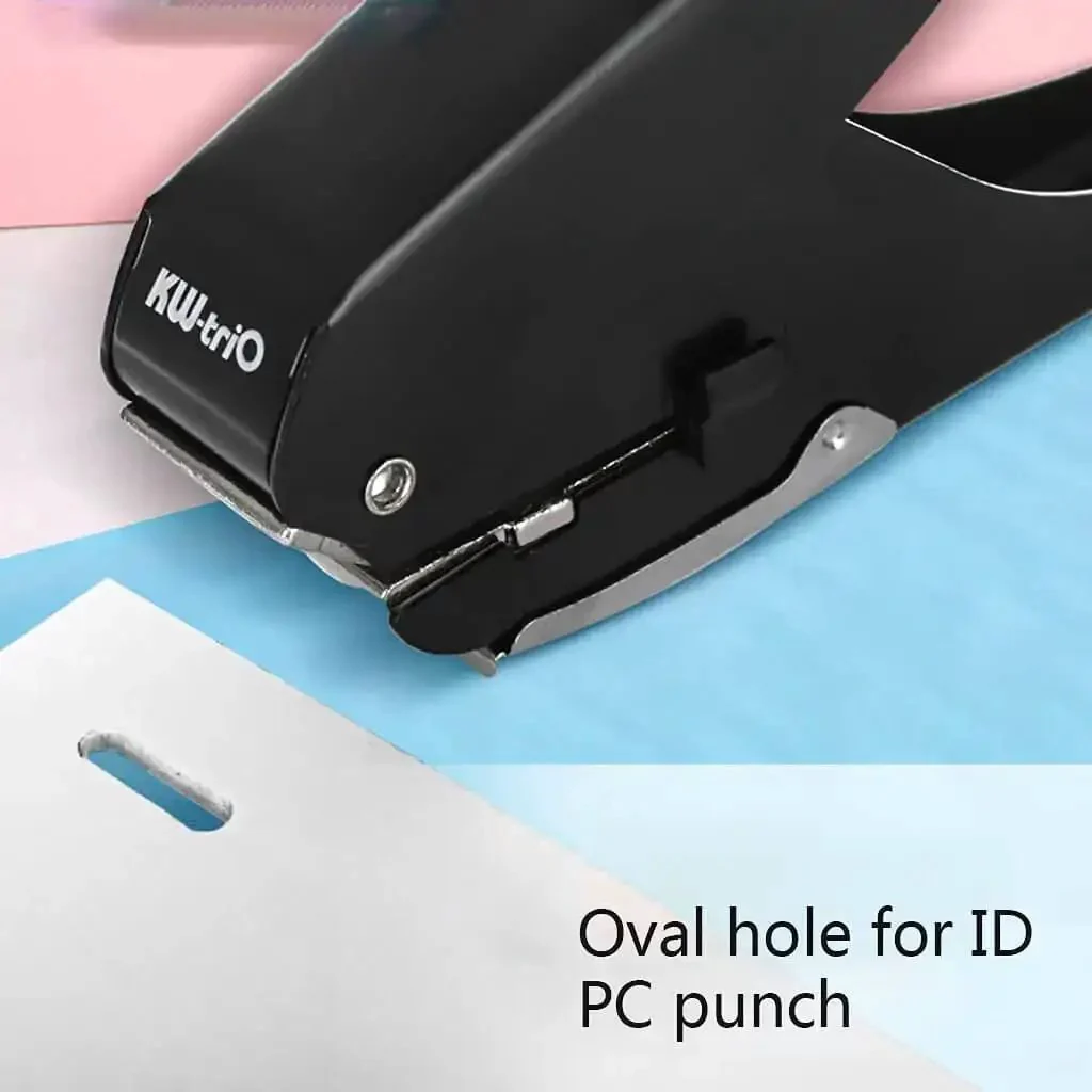 Oval Hole Puncher For Office Use 10 Sheet Capacity Adjustable Paper Depth Heavy Duty Metal Body With Positioning Scale Built In Storage Bin For Work Permit Cards Black Finish Easy To Use And Built To Last - Image 4