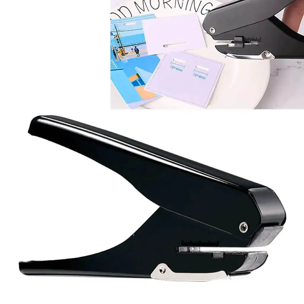 Oval Hole Puncher For Office Use 10 Sheet Capacity Adjustable Paper Depth Heavy Duty Metal Body With Positioning Scale Built In Storage Bin For Work Permit Cards Black Finish Easy To Use And Built To Last - Image 9