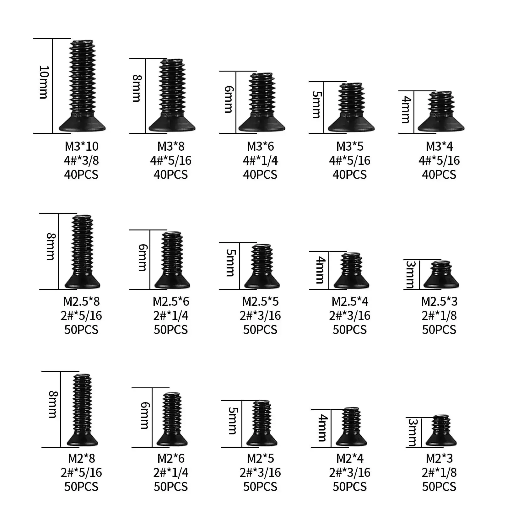 Over 700 Pcs Flat Head Machine Screws Assortment Kit With Phillips Countersunk Bolts In Sizes Two And Four For HDD SSD Hard Drives PC Case Fans And Motherboard Black Alloy Steel Durable Build Kit For PC Builders And Enthusiasts - Image 7