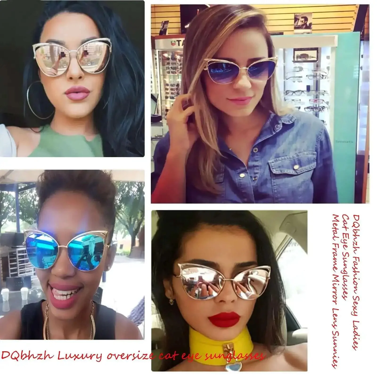 Oversized Cat Eye Sunglasses For Women And Men Trendy Retro Large Shades With Metal Frame UV400 Protection Gold Light Brown Mirrored Lens High End Dope Fashion Accessory For Sunny Day Fits - Image 5