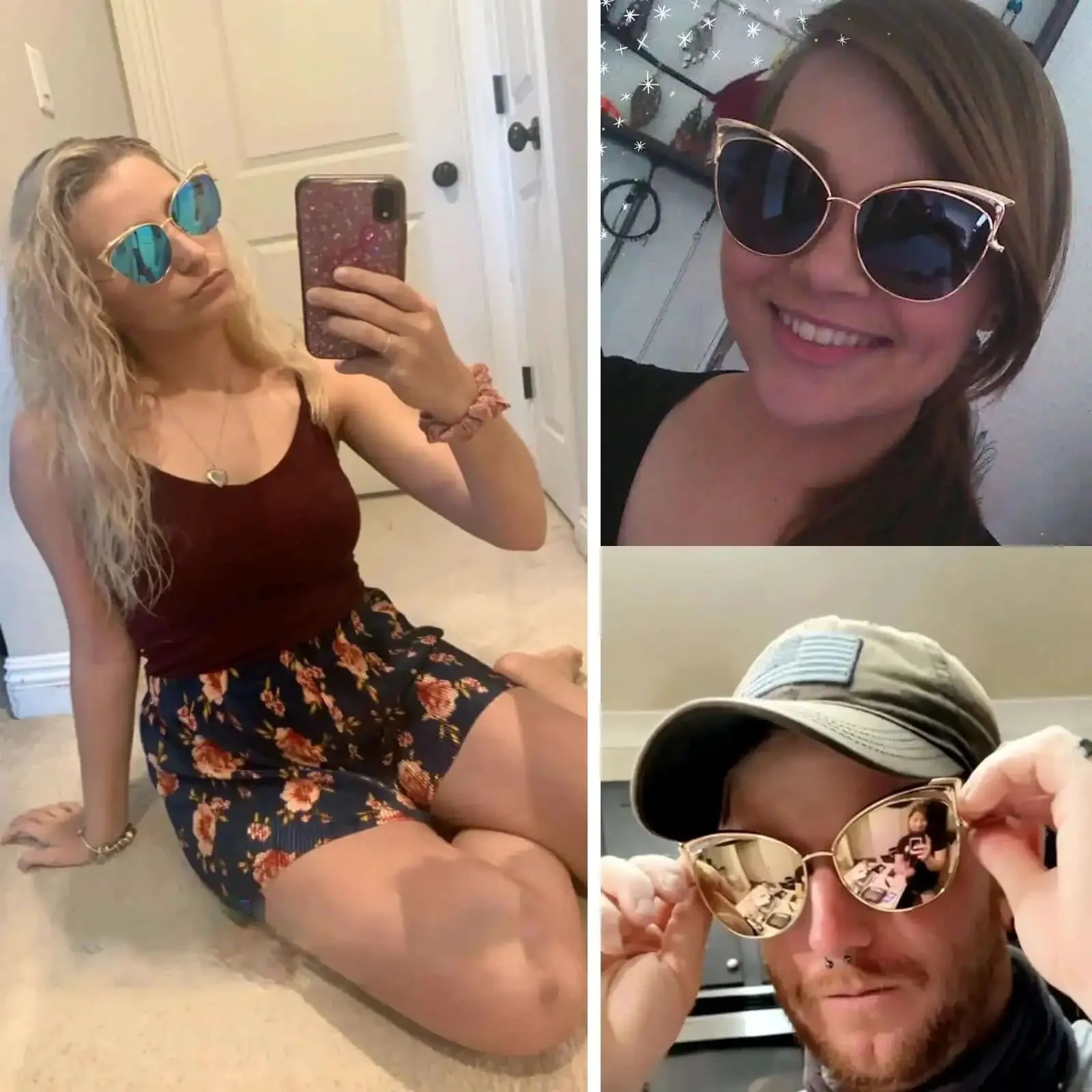 Oversized Cat Eye Sunglasses For Women And Men Trendy Retro Large Shades With Metal Frame UV400 Protection Gold Light Brown Mirrored Lens High End Dope Fashion Accessory For Sunny Day Fits - Image 6