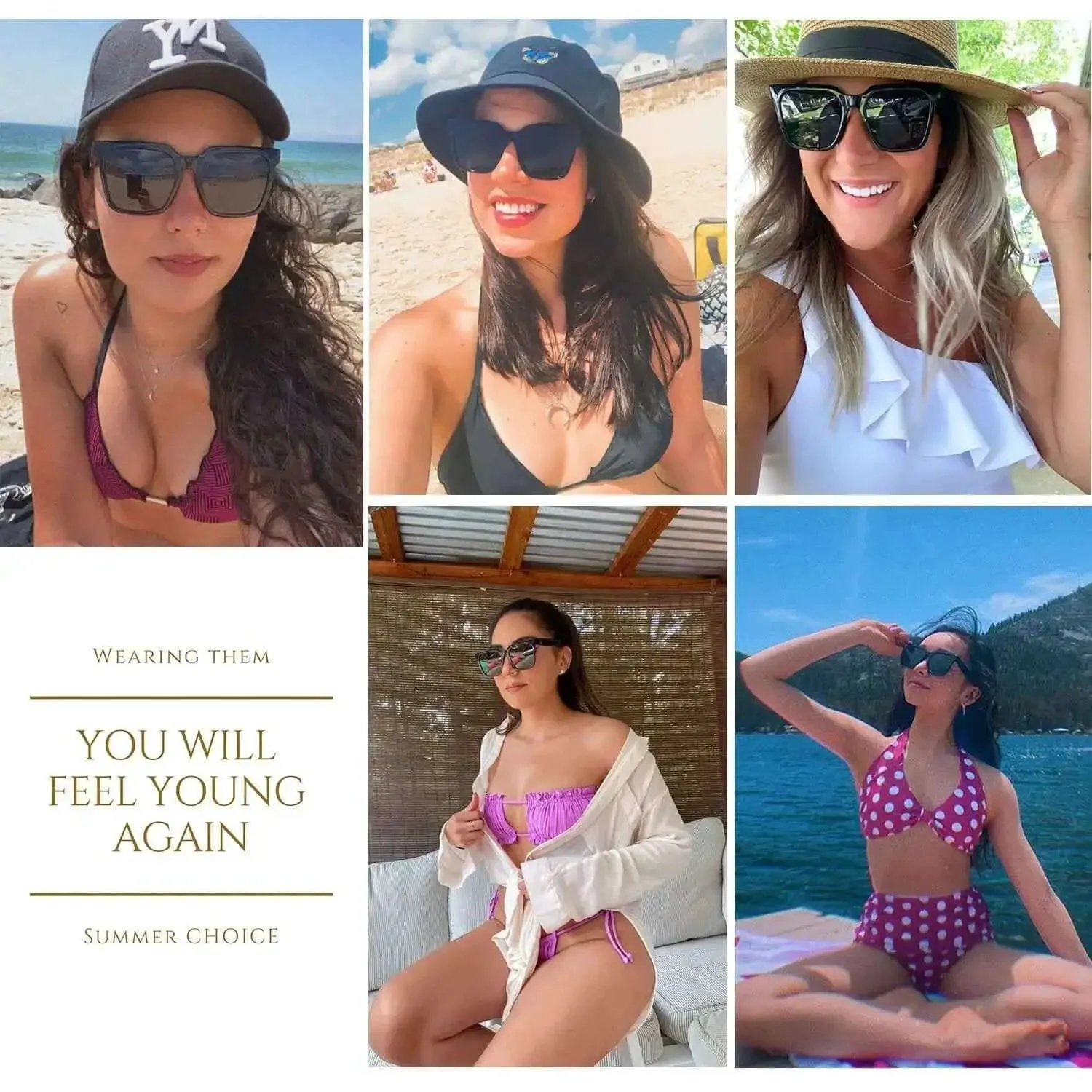 Oversized Square Sunglasses For Women Large Wide Frame Dark Frame Black MS51917 Must Have Trendy Retro Cool Classic Shades With UV400 Protection And Lightweight Metal Accents For All Day Wear - Image 4