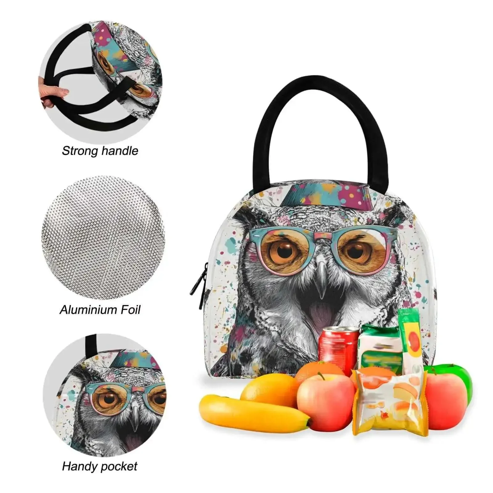 Owl Themed Backpack With Insulated Lunch Box Lightweight Fifteen Point Six Inch Laptop Daypack For Work Travel And Picnics With Multiple Pockets Keeps Food Hot Or Cold Durable And Comfortable For Women And Men - Image 2