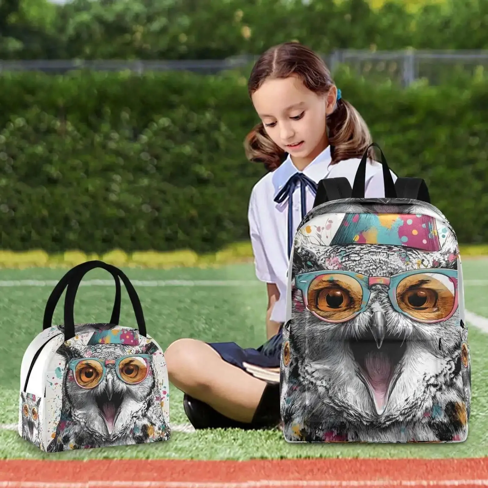 Owl Themed Backpack With Insulated Lunch Box Lightweight Fifteen Point Six Inch Laptop Daypack For Work Travel And Picnics With Multiple Pockets Keeps Food Hot Or Cold Durable And Comfortable For Women And Men - Image 5