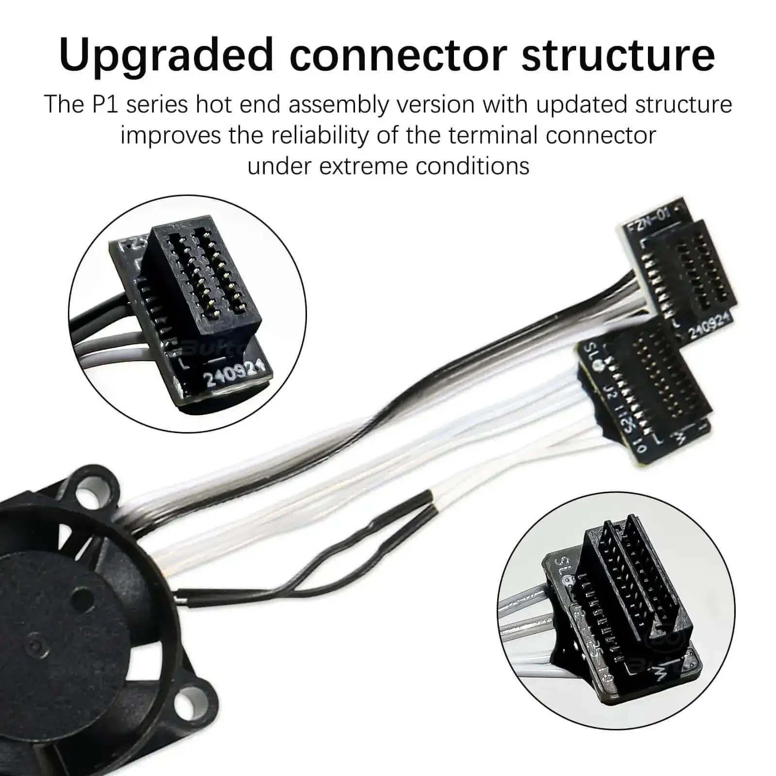 P1S P1P 3D Printer Hotend Assembly With Hardened Steel 0.4mm Nozzle Ceramic Heater Thermistor Cooling Fan Silicone Sock Replacement Upgrade Kit For Extruder Heating Block - Image 3