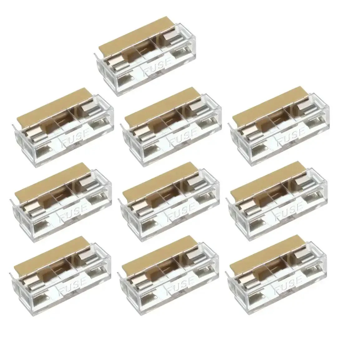 Pack Of 10 6 X 30mm PCB Fuse Panel Mount Holders With Dual Terminals 250V 10A Durable Plastic And Metal Construction For Automotive And Electrical Projects Fuses Not Included