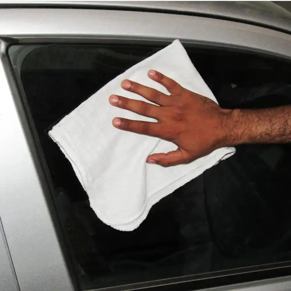Pack Of 50 Cotton Shop Towels 13 By 14 Inches Absorbent Reusable Cleaning Rags For Auto Shop Garage Home Use Multipurpose White Towels Great For Automotive Detailing Industrial Cleanups And General Cleaning - Image 6