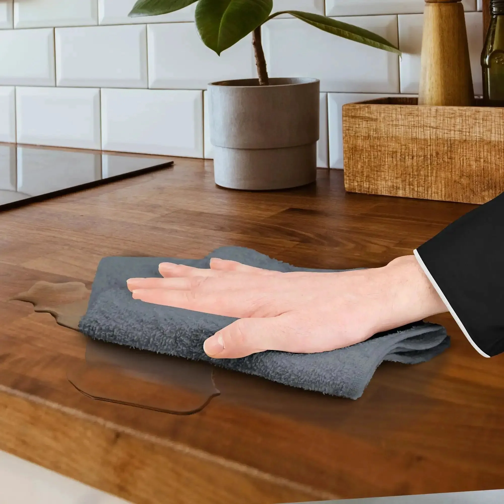 Pack Of 60 14 By 17 Inch Bar Towels For Cleaning 100 Percent Cotton Absorbent And Reusable Multipurpose Terry Cloth Shop Rags Gray Great For Heavy Duty Cleaning Spills And Damp Surfaces In Home Garage And Workshop - Image 5