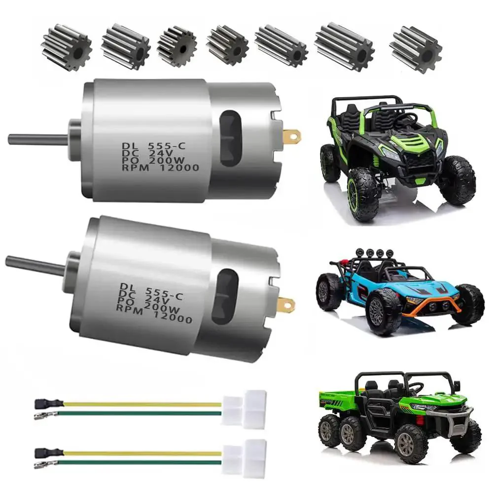 Pair Of 24V RS555 12000 RPM Electric Drive Motors For Ride On Toys Upgrade, High Speed 30V 36V Engine For Kids Cars, Replacement Parts For 2WD 4WD Off Road ATVs UTVs, Gearbox Upgrade
