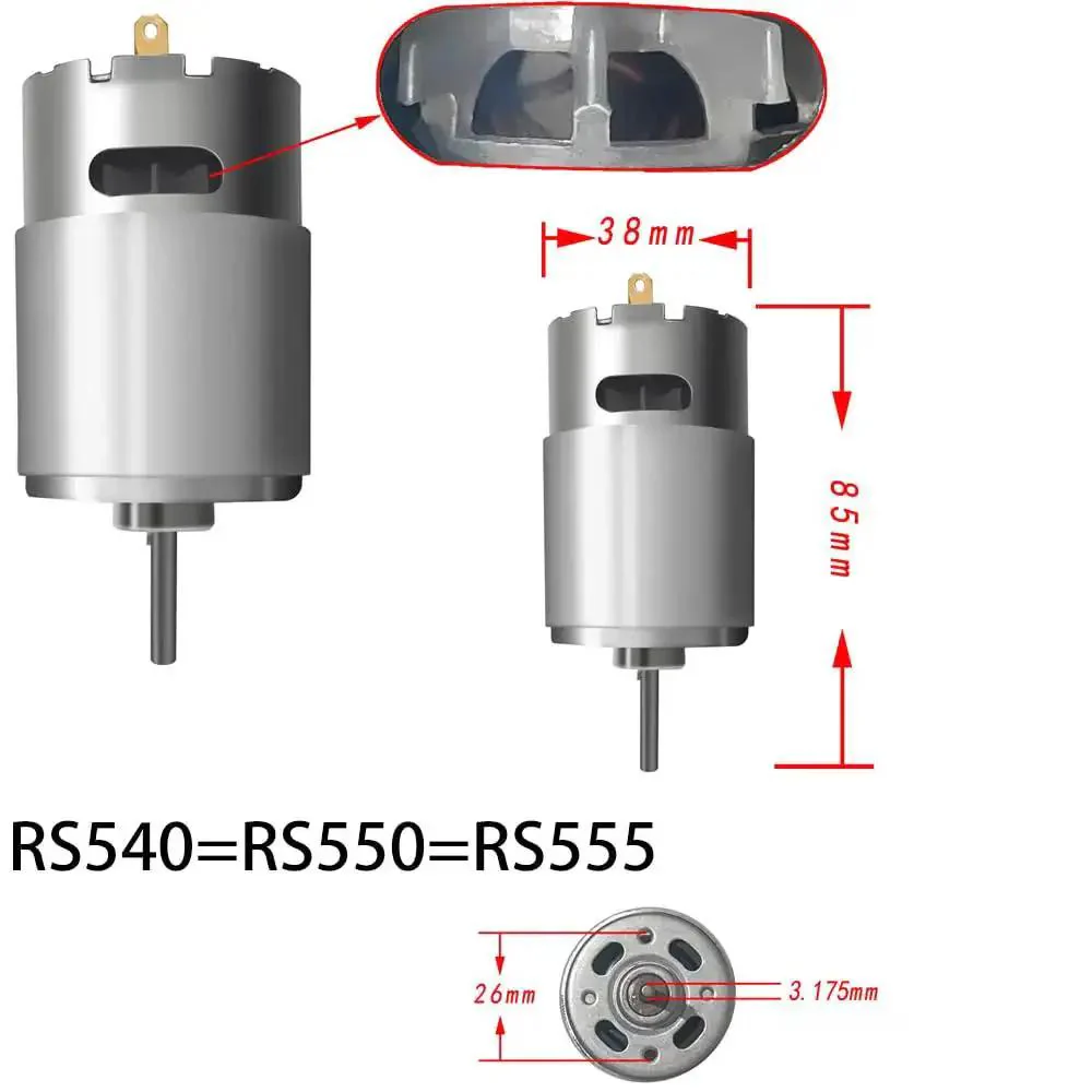 Pair Of 24V RS555 12000 RPM Electric Drive Motors For Ride On Toys Upgrade, High Speed 30V 36V Engine For Kids Cars, Replacement Parts For 2WD 4WD Off Road ATVs UTVs, Gearbox Upgrade - Image 5