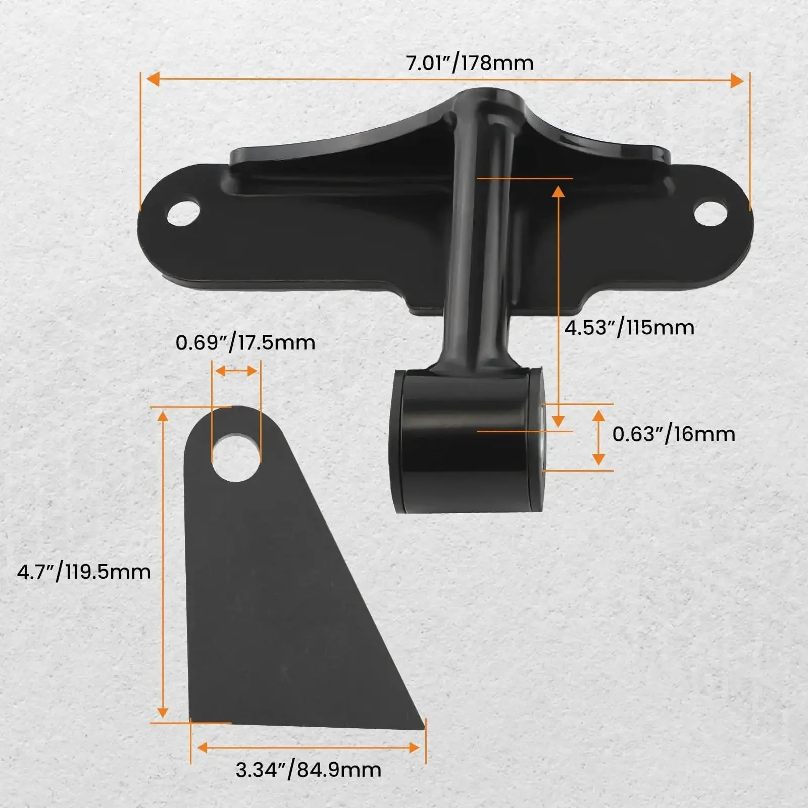 Pair Weld In Engine Swap Motor Mounts Kit For Ford SBF Small Block V8 289 302 351W Black Front Position Heavy Duty Includes Two Mounts And Four Plates Per Side Ready To Install No Fuss - Image 7