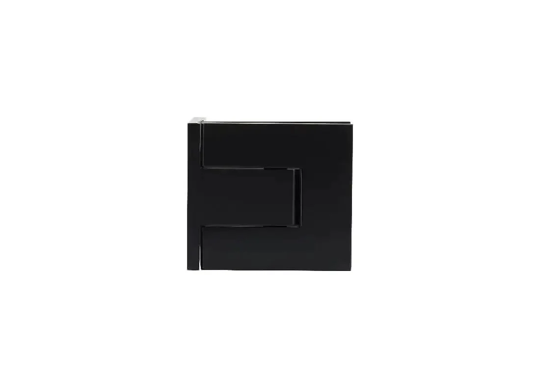 Palermo Matte Black Adjustable Wall Mount Offset Back Plate Hinge for Glass Doors Fits Three Eighths Inch And One Half Inch Glass, Adjustable Closing Position, Built To Last And Handles Up To 39 Inch Wide Doors With Two Hinges - Image 6