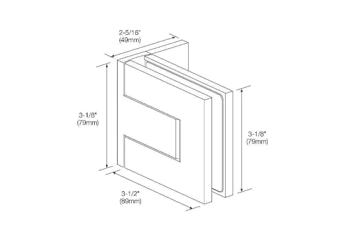 Palermo Matte Black Adjustable Wall Mount Offset Back Plate Hinge for Glass Doors Fits Three Eighths Inch And One Half Inch Glass, Adjustable Closing Position, Built To Last And Handles Up To 39 Inch Wide Doors With Two Hinges - Image 7