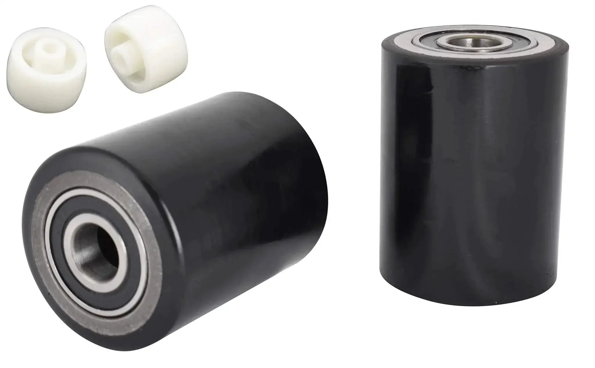 Pallet Jack Load Wheel Replacement Set for RJ50N Manual Pallet Jack with Entry and Exit Rollers Non Marring Poly Tread Wheels Bearings Ready to Roll on Most Surfaces