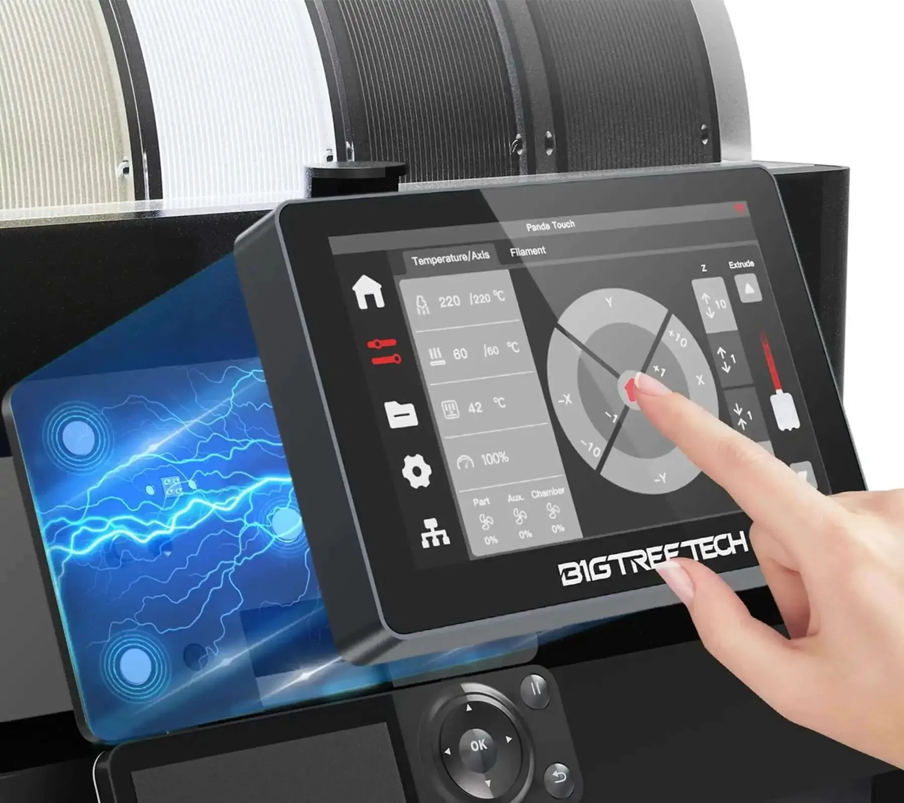 Panda Touch Upgrade Touch Screen Kit For Bambu Lab P1P P1S X1C X1E A1 Mini 3D Printers With Multi Printer Management And 2 4G WiFi Wireless Connection For Easy Remote Control