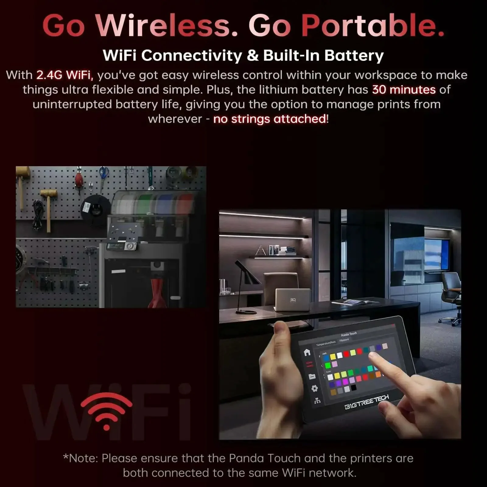 Panda Touch Upgrade Touch Screen Kit For Bambu Lab P1P P1S X1C X1E A1 Mini 3D Printers With Multi Printer Management And 2 4G WiFi Wireless Connection For Easy Remote Control - Image 5