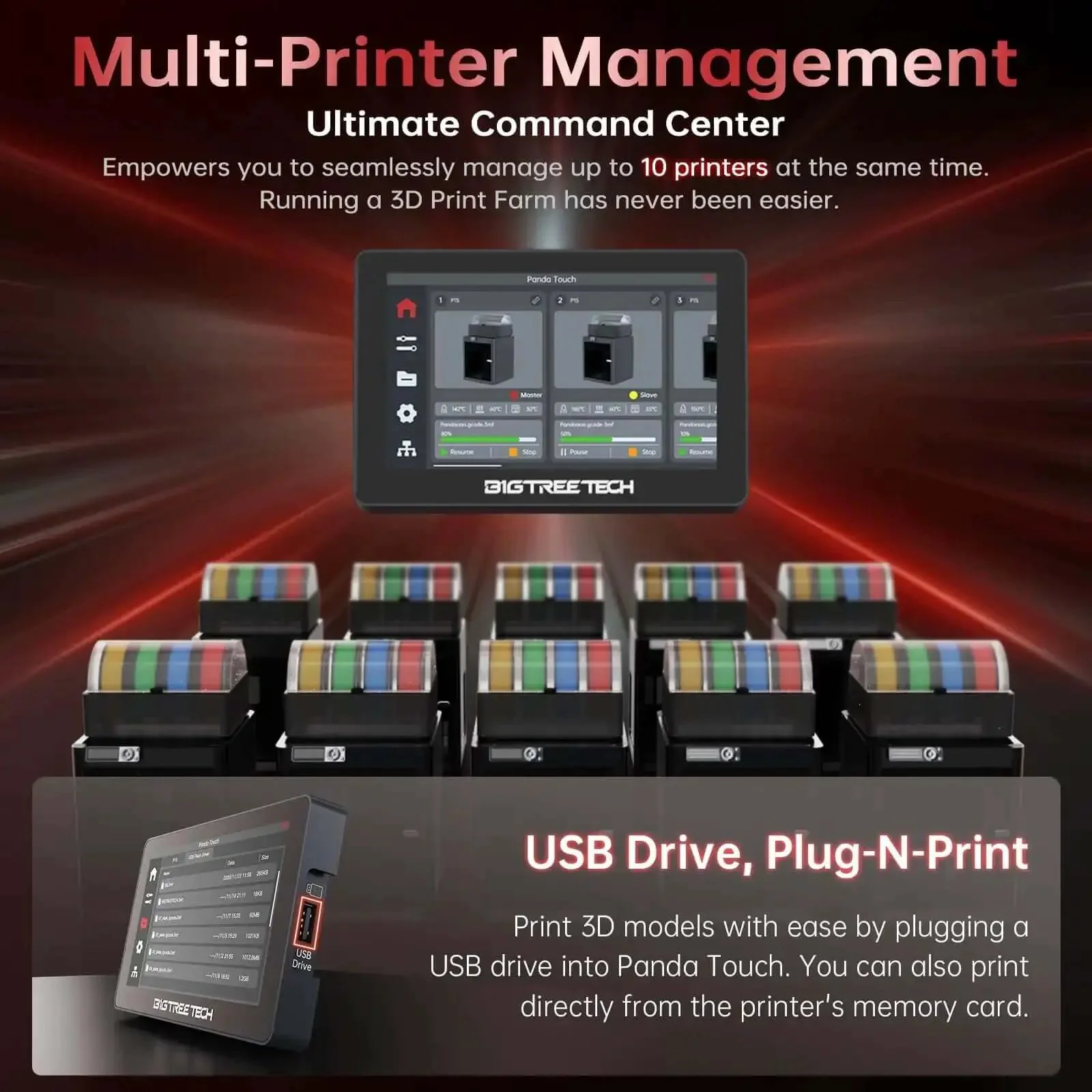 Panda Touch Upgrade Touch Screen Kit For Bambu Lab P1P P1S X1C X1E A1 Mini 3D Printers With Multi Printer Management And 2 4G WiFi Wireless Connection For Easy Remote Control - Image 7