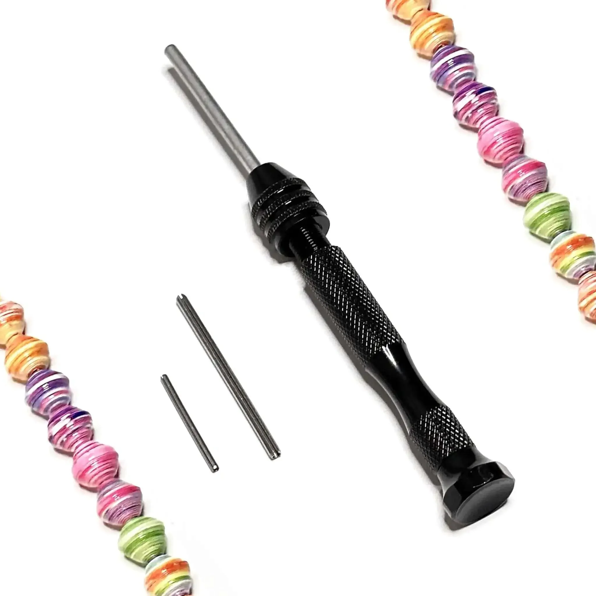 Paper Bead Roller And Quilling Tool With Three Interchangeable Tips For Easy Bead Making And Paper Crafting Slotted Stainless Steel Tips Run Full Length Compact 4 Inch Roller Great For DIY Jewelry And Crafts - Image 4