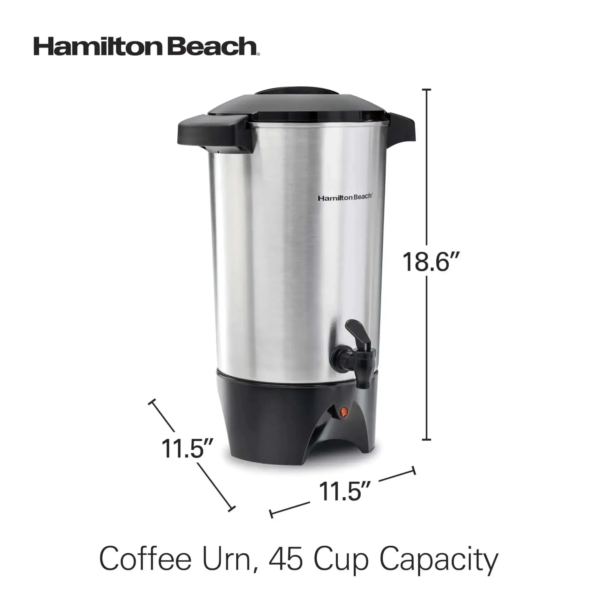 Party Ready 45 Cup Coffee Urn And Hot Beverage Dispenser With Fast One Minute Per Cup Brew Crowd Friendly For Parties And Family Reunions Easy Two Way Serving Sleek Silver Finish - Image 2