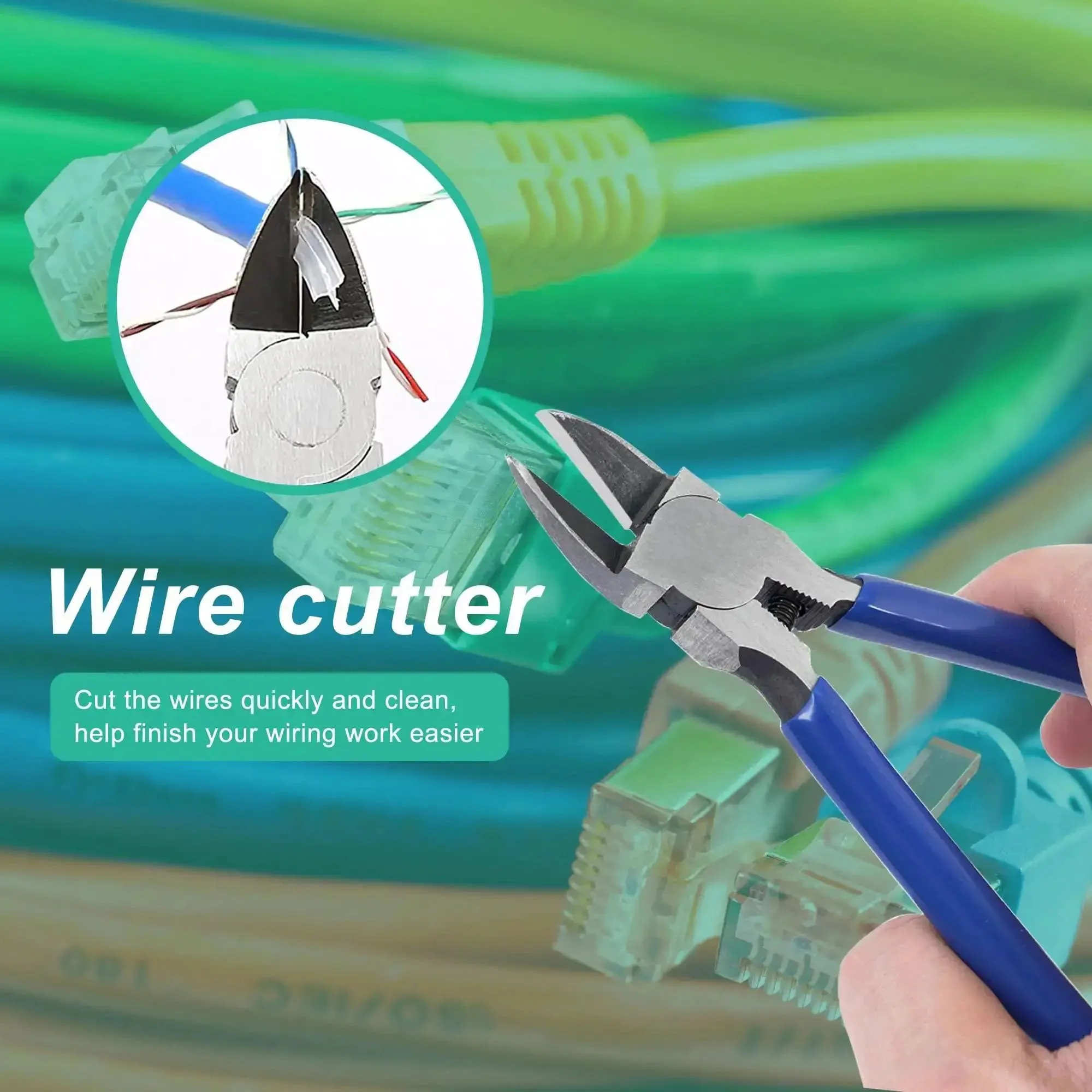 Pass Through RJ45 Crimp Tool Kit With Cable Tester For Cat6 Cat6a Cat5e Cat5 Ethernet Connectors Includes RJ45 Boot Covers Mini Stripper Blades And Cable Ties For Quick Clean Crimps - Image 3