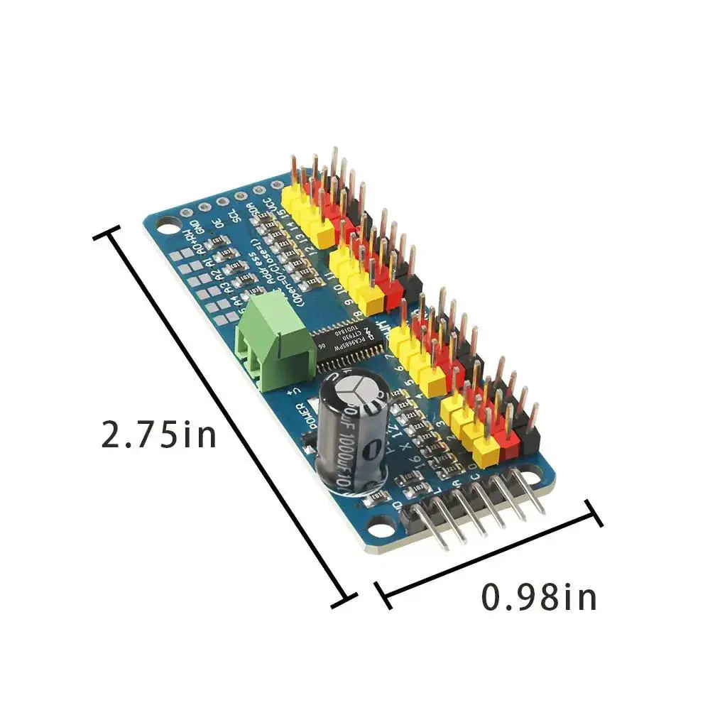 PCA9685 16 Channel 12 Bit PWM Servo Driver Board With I2C Interface For Raspberry Pi And Microcontrollers, 5V Compatible And Safe To Drive Up To 6V Outputs, Plug And Play With All 16 PWM Outputs Using Just Two Pins - Image 4