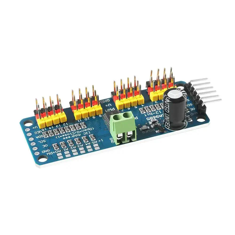 PCA9685 16 Channel 12 Bit PWM Servo Driver Board With I2C Interface For Raspberry Pi And Microcontrollers, 5V Compatible And Safe To Drive Up To 6V Outputs, Plug And Play With All 16 PWM Outputs Using Just Two Pins - Image 7